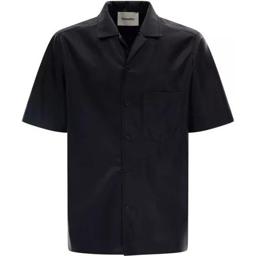 Bodil' Black Short Sleeve Shirt In Faux Leather - Größe S - black - Nanushka - Modalova