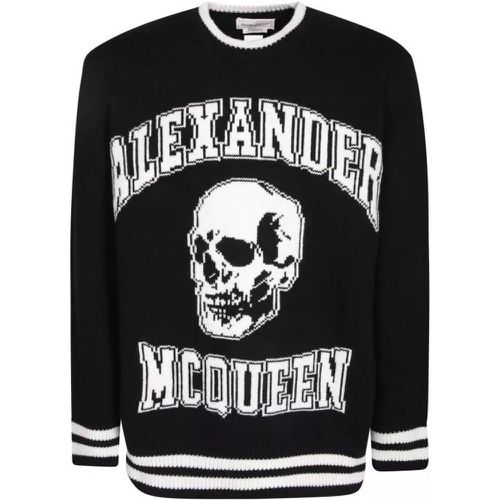 Black Wool Pullover With Skull Print - Größe S - black - alexander mcqueen - Modalova