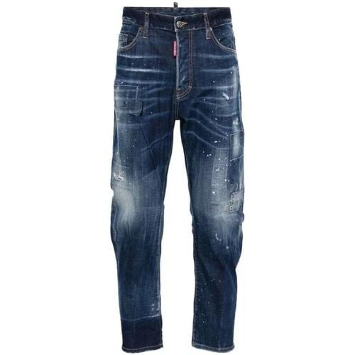 Navy Washed Denim Jeans - Größe 52 - Dsquared2 - Modalova