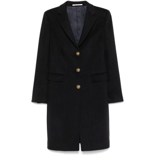 Navy Blue Cashmere Textured Coat - Größe 40 - Tagliatore - Modalova