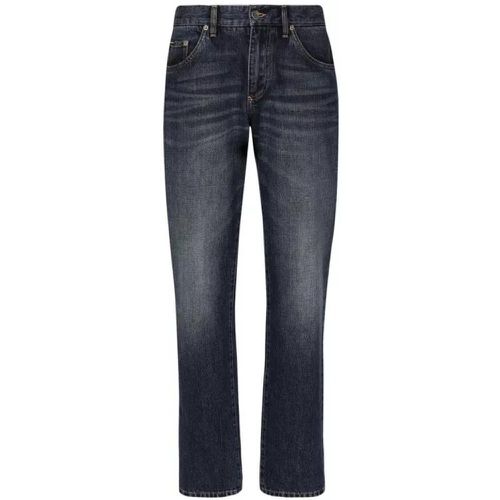 Navy Blue Straight Leg Jeans - Größe 50 - blue - Dolce&Gabbana - Modalova