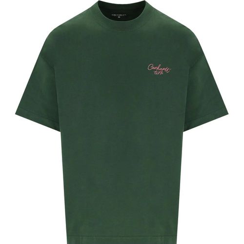 S/S SIGNATURE SCRIPT SYCAMORE TREE T- - Größe L - grün - Carhartt WIP - Modalova