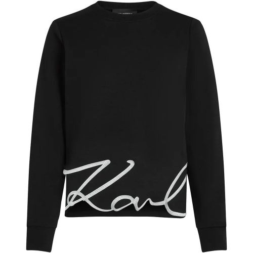SWEATSHIRT MIT KARL-SIGNATUR AM SAUM - Größe L - Karl Lagerfeld - Modalova