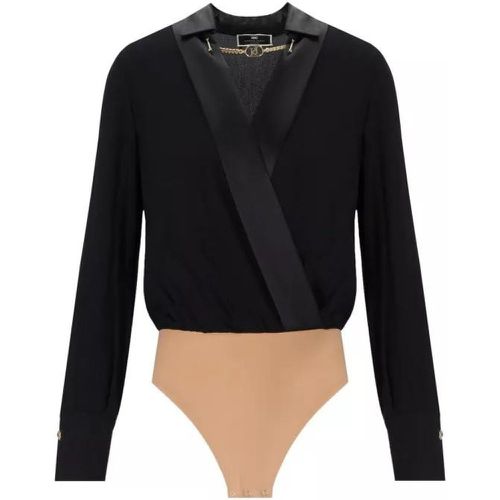 Black Crossed Bodysuit Shirt - Größe 40 - black - Elisabetta Franchi - Modalova