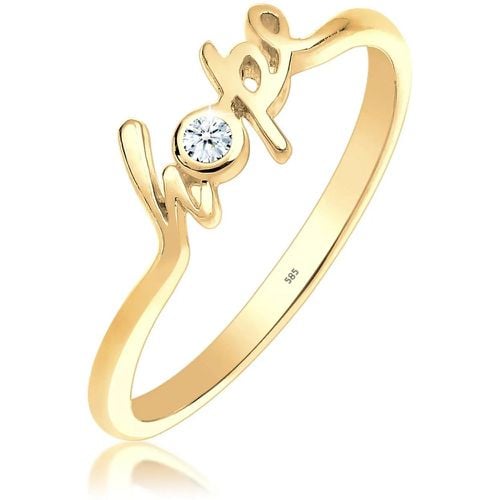 Ringe - Ring Hope-Schriftzug Diamant 0.03 ct. 585 Gelbgold - Gr. 54 MM - in Weiß - für Damen - Elli - Modalova