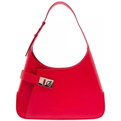 Umhängetaschen - Red Hobo Shoulder Bag With Asymmetric Pocket And G - Gr. unisize - in - für Damen - Salvatore Ferragamo - Modalova
