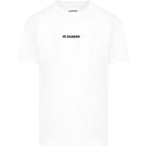 White Porcelain Cotton T-Shirt - Größe L - weiß - Jil Sander - Modalova