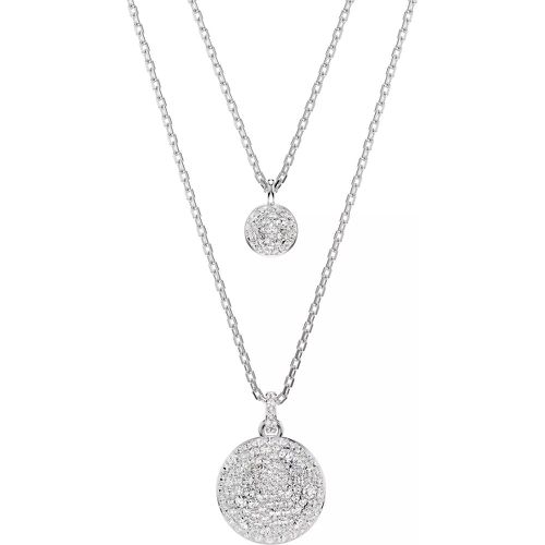 Halskette - Meteora layered pendant, Rhodium plated - Gr. unisize - in Weiß - für Damen - Swarovski - Modalova