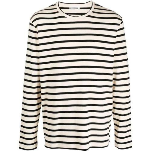 Striped Cotton Crew Neck Sweater - Größe M - Jil Sander - Modalova