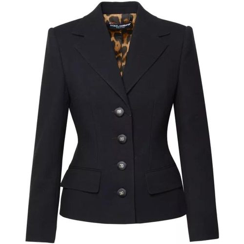 Black Virgin Wool Blazer - Größe 44 - black - Dolce&Gabbana - Modalova