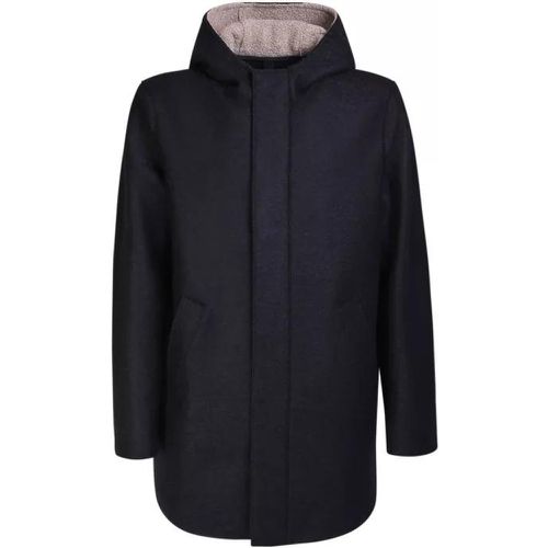 London Wool Hooded Coat - Größe 50 - blau - Harris Wharf - Modalova