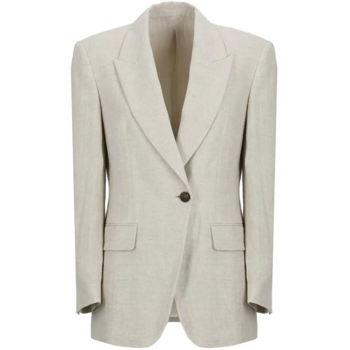 Ivory Linen Blazer - Größe 38 - BRUNELLO CUCINELLI - Modalova