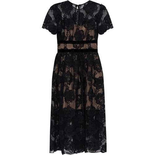 Lace Midi Dress - Größe 12 - schwarz - self-portrait - Modalova