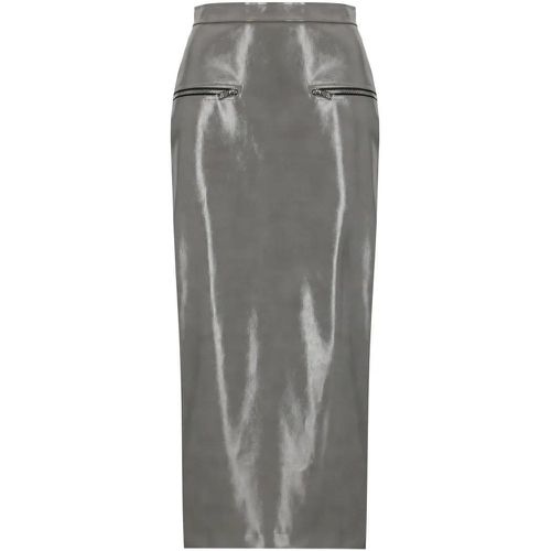 Grey Skirt With Zip - Größe 40 - MSGM - Modalova