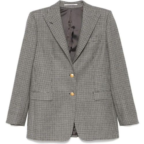 Black/Grey Virgin Wool Houndstooth Blazer - Größe 40 - Tagliatore - Modalova