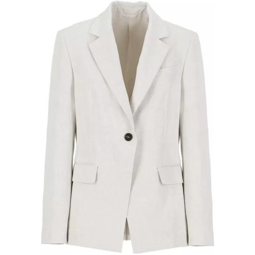 Blend Cotton And Linen Jacket - Größe 40 - white - BRUNELLO CUCINELLI - Modalova