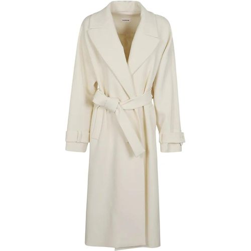 Classic Midi Trench Coat With Belt And Pointed Lap - Größe L - P.A.R.O.S.H. - Modalova