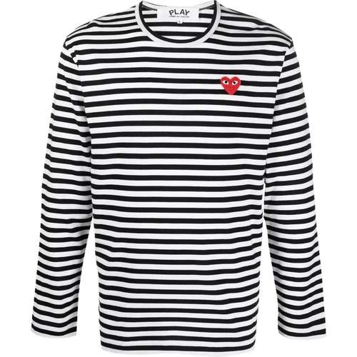 Gestreiftes Longsleeve mit Play-Herz - Größe S - Comme des Garcons Play - Modalova