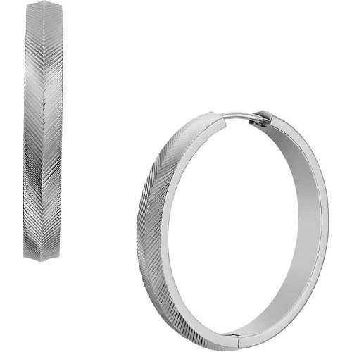 Ohrringe - Harlow Linear Texture Stainless Steel Hoop Earring - Gr. unisize - in Silber - für Damen - Fossil - Modalova