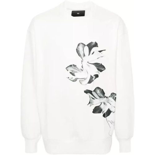 White Floral Print Sweatshirt - Größe L - white - Y-3 - Modalova