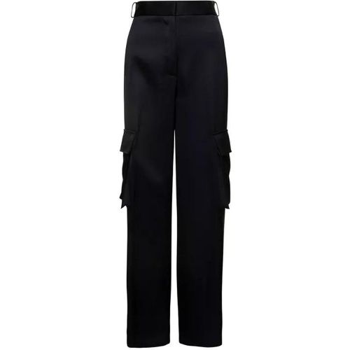 Black Cargo Pants Satn Effect With Cargo Pockets I - Größe 42 - black - Versace - Modalova