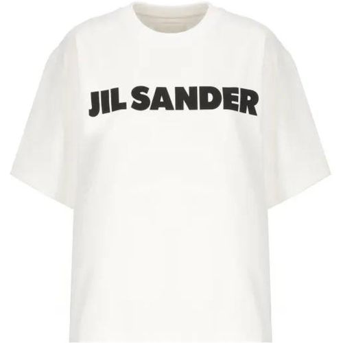 White Cotton T-Shirt With Logo - Größe L - Jil Sander - Modalova