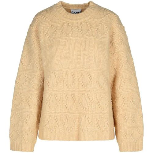 Beige Wool Blend Sweater - Größe S - Ganni - Modalova