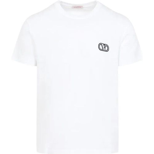 White V Logo Cotton T-Shirt - Größe XL - Valentino - Modalova