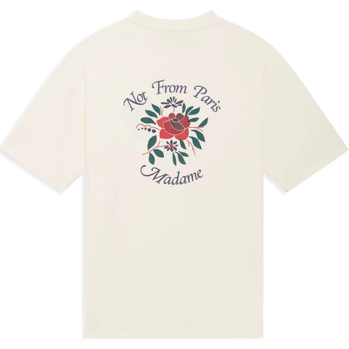 T-Shirt Slogan-Fleurs-Print - Größe M - Drôle De Monsieur - Modalova