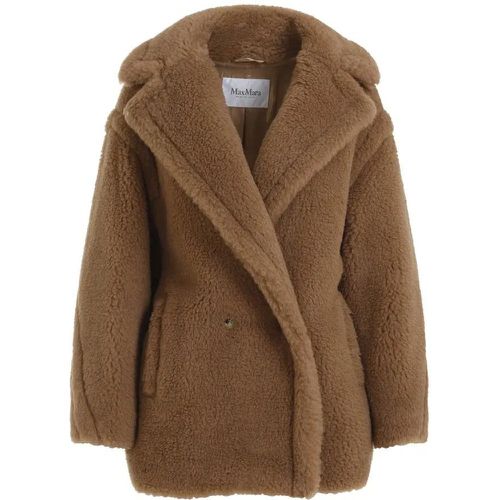 Camel Brown Camel Fur Dramma Short Teddy Coat - Größe M - braun - Max Mara - Modalova