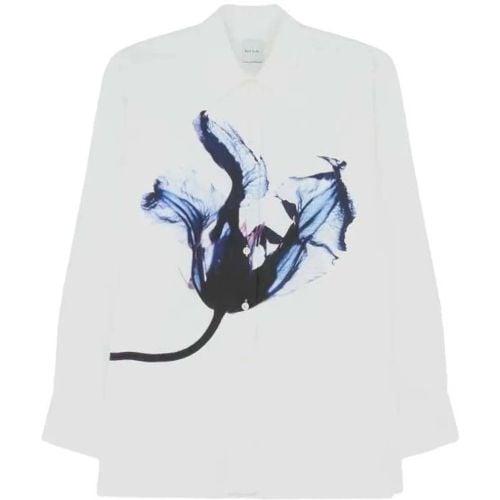 Chemise coton blanc print Iris Bleu oversize W1R 3 - Größe IT 38 - Paul Smith - Modalova