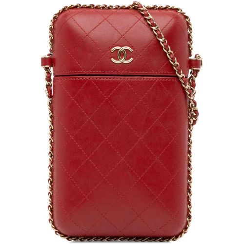 Laptoptaschen - CC Quilted Lambskin Chain Around Phone Holder - Gr. unisize - in - für Damen - Chanel - Modalova