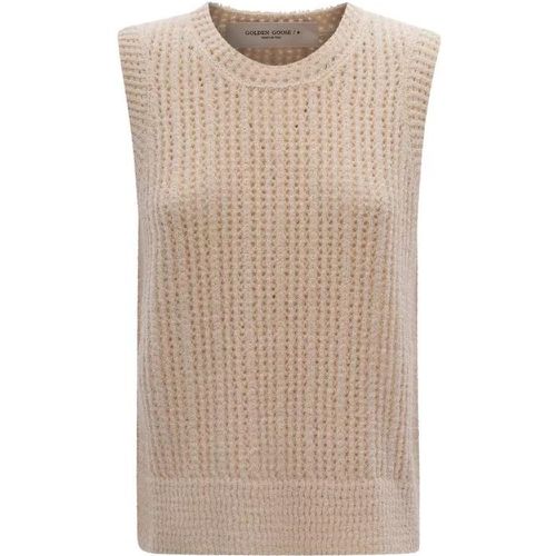 Beige Crochet Sleeveless Top In Cotton Blend - Größe L - multi - Golden Goose - Modalova
