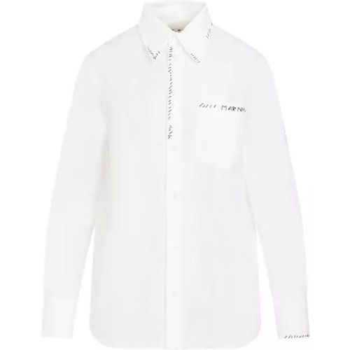 Lily White Cotton Shirt - Größe 40 - white - Marni - Modalova