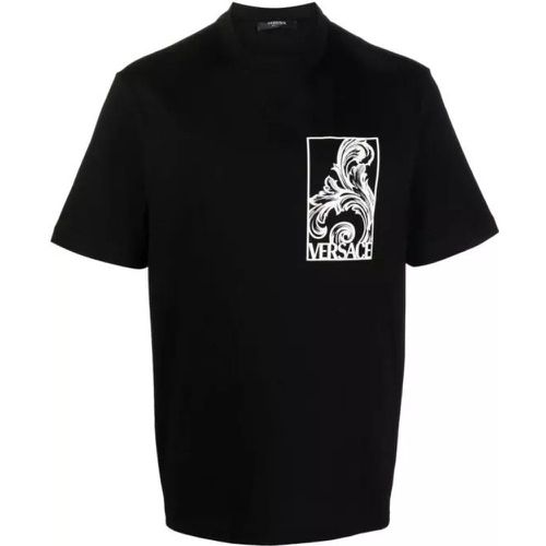 Black Palmette T-Shirt - Größe L - black - Versace - Modalova
