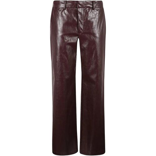 Wine Red Faux Leather Trousers - Größe 44 - Federica Tosi - Modalova