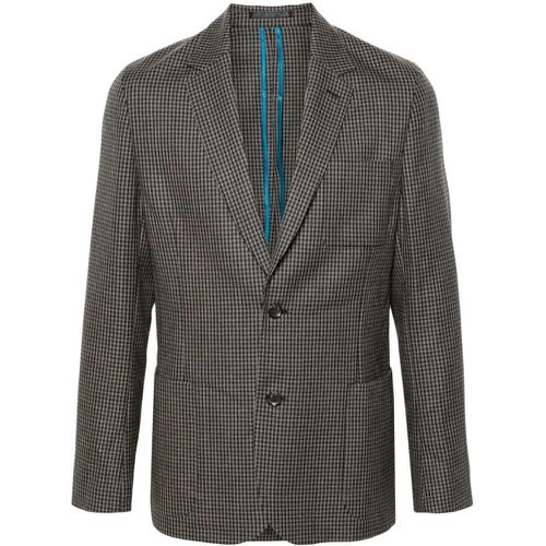 Brown Single Breasted Jacket With Check Pattern - Größe 38 - Paul Smith - Modalova