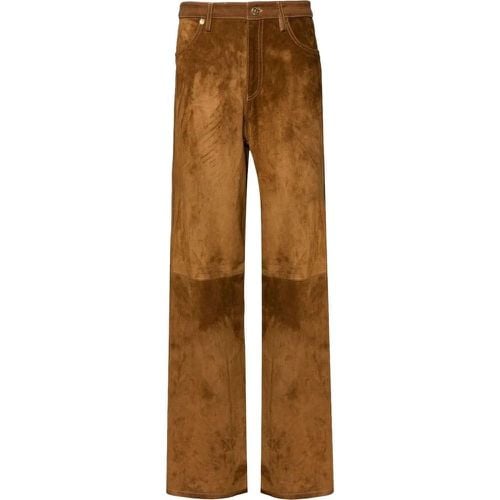 Journey ws leather pant straight leg divers - Größe 40 - Golden Goose - Modalova