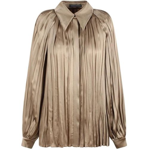 Satin Pleated Shirt - Größe 44 - alberta ferretti - Modalova