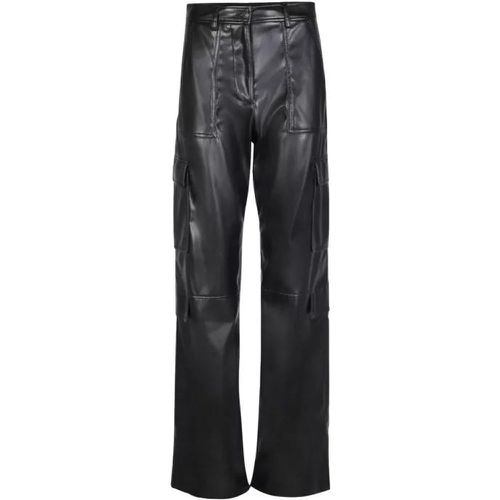 Black Faux Leather Cargo Trousers - Größe 40 - black - MSGM - Modalova