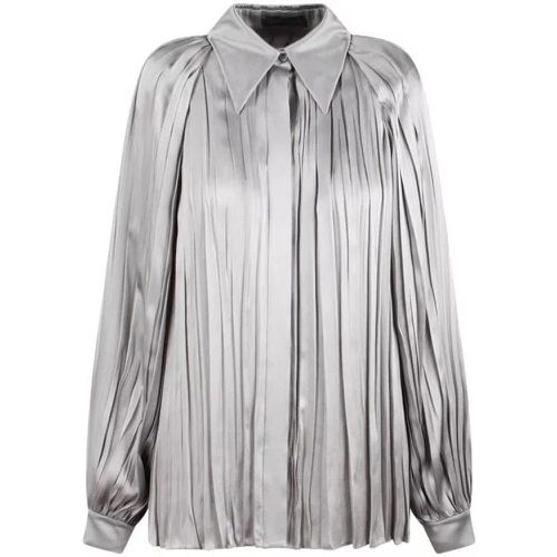 Satin Pleated Shirt - Größe 44 - grau - alberta ferretti - Modalova