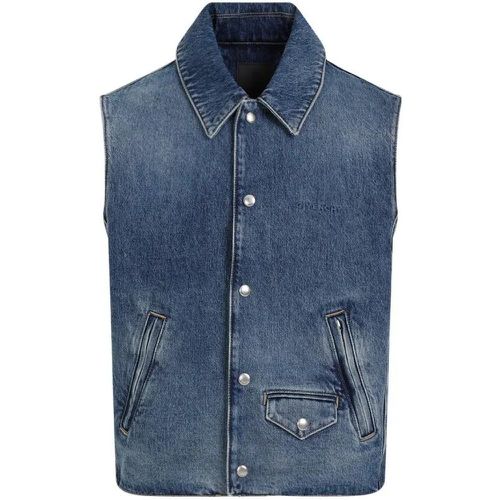 Indigo Blue Cotton Sleeveless Denim Vest - Größe L - Givenchy - Modalova