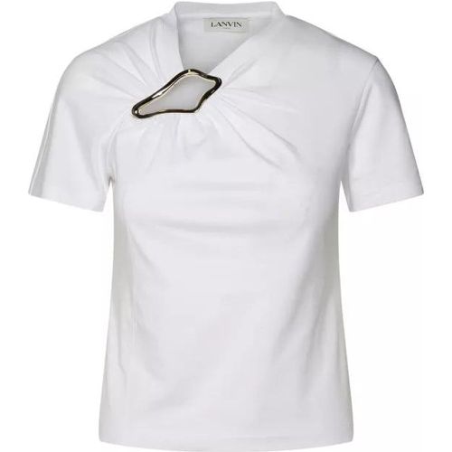 White Cotton T-Shirt - Größe S - white - Lanvin - Modalova