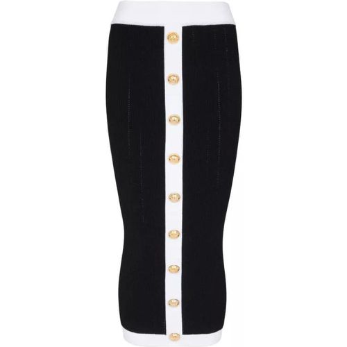Knit Midi Skirt Black/White - Größe 42 - black - Balmain - Modalova