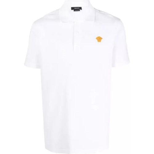 White Medusa Embroidery Polo Shirt - Größe L - white - Versace - Modalova