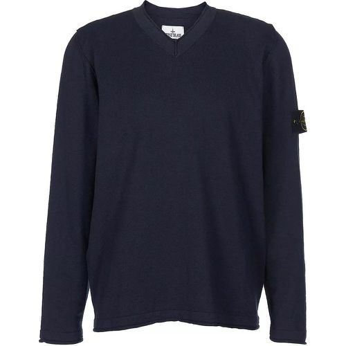 V Neck Knit - Größe M - blau - Stone Island - Modalova