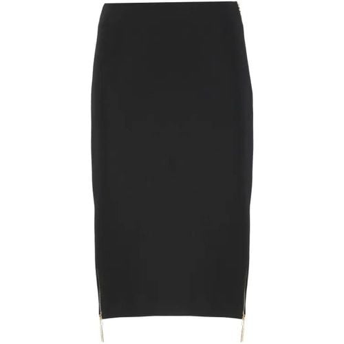 Black Skirt With Zip - Größe 40 - Elisabetta Franchi - Modalova