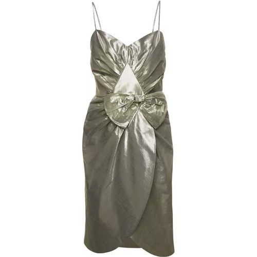 Midi Ivory Dress With Bow Detail In Metallic Lurex - Größe 40 - gray - Maison Margiela - Modalova