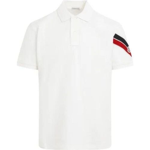 Ss White Cotton Polo - Größe L - weiß - Moncler - Modalova