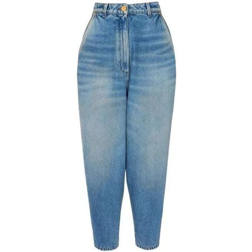 High-Waisted Tapered Denim Jeans - Größe 34 - Balmain - Modalova